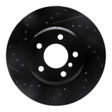 R1 Concepts 11-16 BMW 528I xDrive Front Left Drilled & Slotted Black Brake Rotor by R1 Concepts RNC-633-31103L