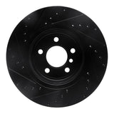 R1 Concepts 11-16 BMW 528I xDrive Front Right Drilled & Slotted Black Brake Rotor by R1 Concepts RNC-633-31103R