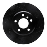 R1 Concepts 11-16 BMW 528I xDrive Front Right Drilled & Slotted Black Brake Rotor by R1 Concepts RNC-633-31103R