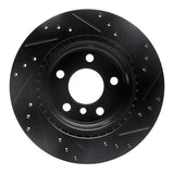 R1 Concepts 06-21 BMW 228I xDrive Rear Left Drilled & Slotted Black Brake Rotor by R1 Concepts RNC-633-31111L