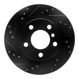 R1 Concepts 06-21 BMW 228I xDrive Rear Left Drilled & Slotted Black Brake Rotor by R1 Concepts RNC-633-31111L