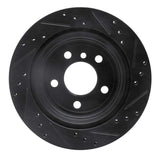 R1 Concepts 06-20 BMW 328I Rear Left Drilled & Slotted Black Brake Rotor by R1 Concepts RNC-633-31117L