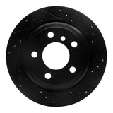 R1 Concepts 06-20 BMW 325XI Rear Right Drilled & Slotted Black Brake Rotor by R1 Concepts RNC-633-31117R