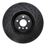 R1 Concepts 16-25 BMW 430I Rear Left Drilled & Slotted Black Brake Rotor by R1 Concepts RNC-633-31130L