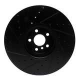 R1 Concepts 16-25 BMW i7 Right Front Drilled & Slotted Black Brake Rotor by R1 Concepts RNC-633-31131D