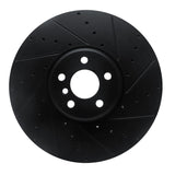 R1 Concepts 16-25 BMW i7 Right Front Drilled & Slotted Black Brake Rotor by R1 Concepts RNC-633-31131D