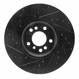 R1 Concepts 00-06 BMW X5 Front Right Drilled & Slotted Black Brake Rotor