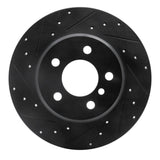 R1 Concepts 00-06 BMW X5 Rear Left Drilled & Slotted Black Brake Rotor by R1 Concepts RNC-633-31136L