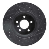 R1 Concepts 02-06 BMW X5 Rear Left Drilled & Slotted Black Brake Rotor by R1 Concepts RNC-633-31138L