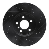 R1 Concepts 04-10 BMW X3 Front Left Drilled & Slotted Black Brake Rotor