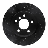 R1 Concepts 04-10 BMW X3 Front Left Drilled & Slotted Black Brake Rotor