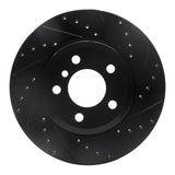 R1 Concepts 04-10 BMW X3 Front Right Drilled & Slotted Black Brake Rotor by R1 Concepts RNC-633-31139R