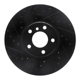 R1 Concepts 07-18 BMW X5 Front Left Drilled & Slotted Black Brake Rotor by R1 Concepts RNC-633-31142L