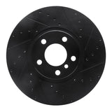 R1 Concepts 07-18 BMW X6 Front Right Drilled & Slotted Black Brake Rotor by R1 Concepts RNC-633-31142R