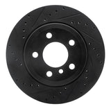 R1 Concepts 07-19 BMW X5 Rear Left Drilled & Slotted Black Brake Rotor by R1 Concepts RNC-633-31143L