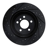 R1 Concepts 07-19 BMW X5 Rear Right Drilled & Slotted Black Brake Rotor by R1 Concepts RNC-633-31143R