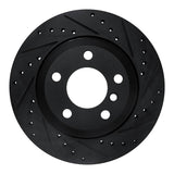 R1 Concepts 07-19 BMW X5 Rear Right Drilled & Slotted Black Brake Rotor by R1 Concepts RNC-633-31143R