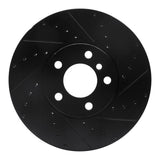 R1 Concepts 07-19 BMW X6 Front Right Drilled & Slotted Black Brake Rotor by R1 Concepts RNC-633-31144R