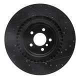 R1 Concepts 10-14 BMW X5 Rear Left Drilled & Slotted Black Brake Rotor by R1 Concepts RNC-633-31148L