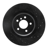 R1 Concepts 10-14 BMW X6 Rear Right Drilled & Slotted Black Brake Rotor by R1 Concepts RNC-633-31148R
