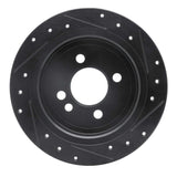 R1 Concepts 02-06 Mini Countryman And Paceman) Rear Left Drilled & Slotted Black Brake Rotor by R1 Concepts RNC-633-32000L