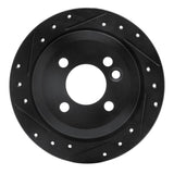 R1 Concepts 02-06 Mini Countryman And Paceman) Rear Left Drilled & Slotted Black Brake Rotor by R1 Concepts RNC-633-32000L