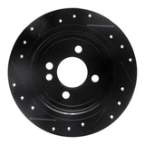 R1 Concepts 02-06 Mini Countryman And Paceman) Rear Right Drilled & Slotted Black Brake Rotor by R1 Concepts RNC-633-32000R