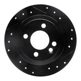 R1 Concepts 02-06 Mini Countryman And Paceman) Rear Right Drilled & Slotted Black Brake Rotor by R1 Concepts RNC-633-32000R