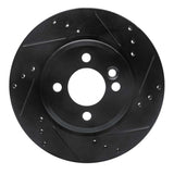 R1 Concepts 02-06 Mini Countryman And Paceman) Front Right Drilled & Slotted Black Brake Rotor by R1 Concepts RNC-633-32001R