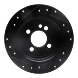 R1 Concepts 02-15 Mini Cooper (Excl Clubman) Rear Right Drilled & Slotted Black Brake Rotor by R1 Concepts RNC-633-32003R