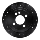R1 Concepts 02-15 Mini Cooper (Excl Clubman) Rear Right Drilled & Slotted Black Brake Rotor by R1 Concepts RNC-633-32003R