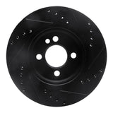 R1 Concepts 02-08 Mini Cooper (Excl Clubman) Front Left Drilled & Slotted Black Brake Rotor by R1 Concepts RNC-633-32004L