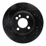R1 Concepts 02-08 Mini Cooper (Excl Clubman) Front Left Drilled & Slotted Black Brake Rotor by R1 Concepts RNC-633-32004L