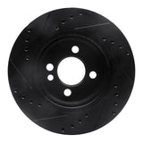 R1 Concepts 02-08 Mini Cooper (Excl Clubman) Front Right Drilled & Slotted Black Brake Rotor by R1 Concepts RNC-633-32004R