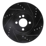 R1 Concepts 07-15 Mini Cooper (Excl Clubman) Front Left Drilled & Slotted Black Brake Rotor by R1 Concepts RNC-633-32006L
