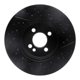 R1 Concepts 07-15 Mini Cooper Clubman Front Drilled & Slotted Black Brake Rotor by R1 Concepts RNC-633-32006