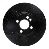 R1 Concepts 07-15 Mini Cooper Clubman Front Drilled & Slotted Black Brake Rotor by R1 Concepts RNC-633-32006