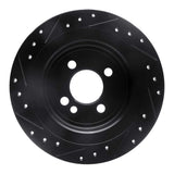 R1 Concepts 09-14 Mini Cooper (Excl Clubman) Rear Right Drilled & Slotted Black Brake Rotor by R1 Concepts RNC-633-32007R