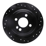 R1 Concepts 09-14 Mini Cooper (Excl Clubman) Rear Right Drilled & Slotted Black Brake Rotor by R1 Concepts RNC-633-32007R