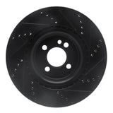 R1 Concepts 09-14 Mini Cooper (Excl Clubman) Front Left Drilled & Slotted Black Brake Rotor by R1 Concepts RNC-633-32008L