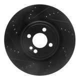 R1 Concepts 09-14 Mini Cooper (Excl Clubman) Front Left Drilled & Slotted Black Brake Rotor by R1 Concepts RNC-633-32008L