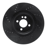 R1 Concepts 09-14 Mini Cooper (Excl Clubman) Front Right Drilled & Slotted Black Brake Rotor by R1 Concepts RNC-633-32008R