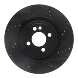 R1 Concepts 09-14 Mini Cooper (Excl Clubman) Front Right Drilled & Slotted Black Brake Rotor by R1 Concepts RNC-633-32008R