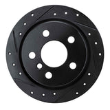 R1 Concepts 14-24 Mini Cooper (Excl Clubman) Rear Left Drilled & Slotted Black Brake Rotor by R1 Concepts RNC-633-32013L