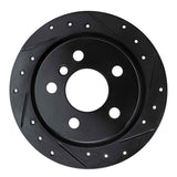 R1 Concepts 14-24 Mini Cooper (Excl Clubman) Rear Right Drilled & Slotted Black Brake Rotor by R1 Concepts RNC-633-32013R