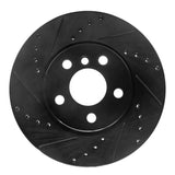 R1 Concepts 14-21 Mini Cooper (Excl Clubman) Front Left Drilled & Slotted Black Brake Rotor by R1 Concepts RNC-633-32015L