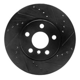 R1 Concepts 14-21 Mini Cooper Clubman Front Right Drilled & Slotted Black Brake Rotor by R1 Concepts RNC-633-32015R