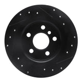 R1 Concepts 14-25 BMW i3 Rear Left Drilled & Slotted Black Brake Rotor by R1 Concepts RNC-633-32016L