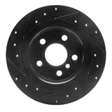 R1 Concepts 14-25 BMW 220i (Mexico) Rear Right Drilled & Slotted Black Brake Rotor by R1 Concepts RNC-633-32016R