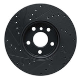 R1 Concepts 16-24 Mini Cooper (Excl Clubman) Front Right Drilled & Slotted Black Brake Rotor by R1 Concepts RNC-633-32018R